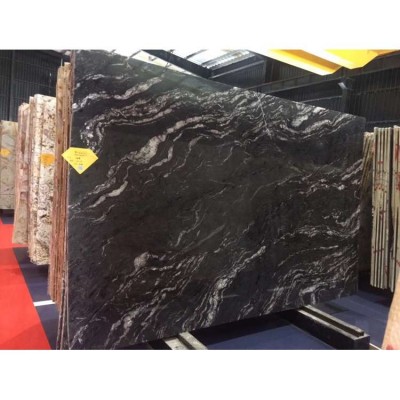 Cosmic black granite slabs, brazilian exotic black granite slabs, cosmic black granite sales for countertop decoration